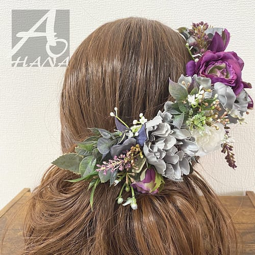 髪飾り(グレイッシュパープル)