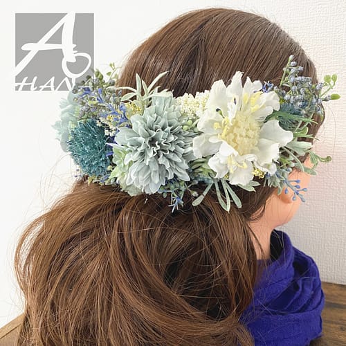 髪飾り(ブルー×ホワイト)