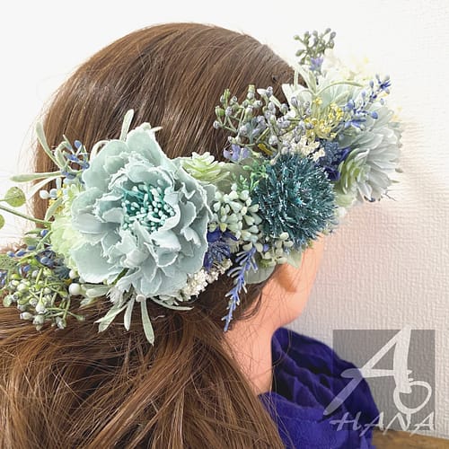 髪飾り(ブルー×ホワイト)