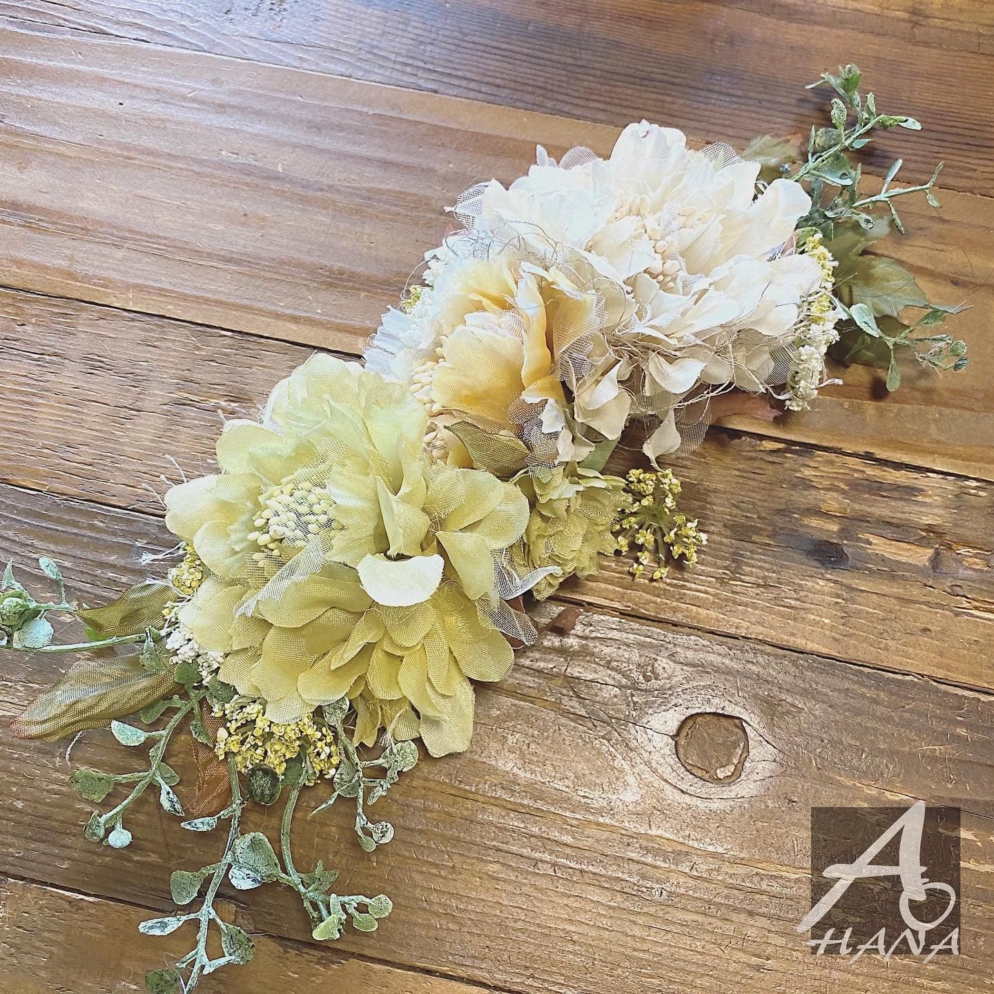 髪飾り（イエロー×グリーン）