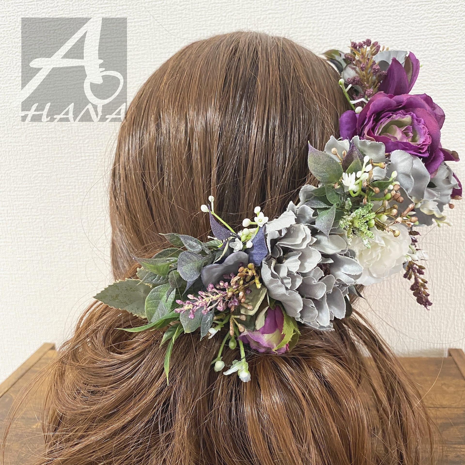 髪飾り（グレイッシュパープル）